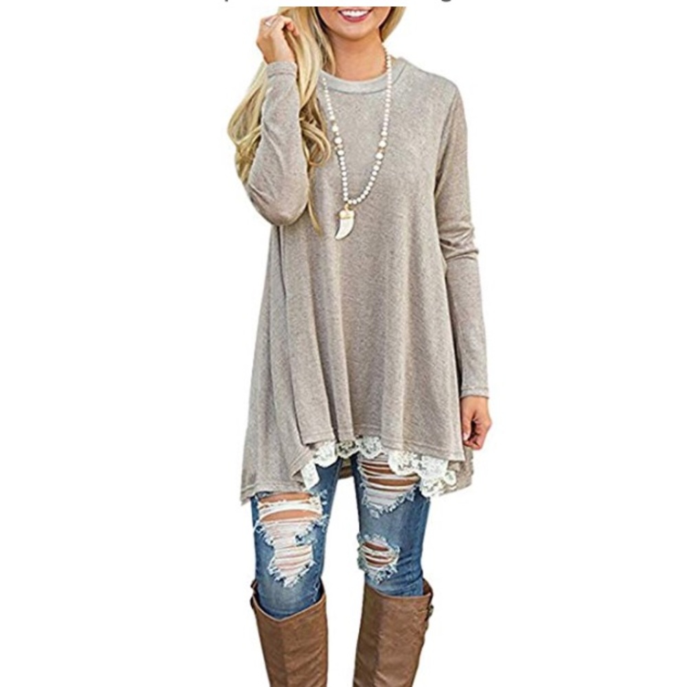 Lace Hem Tunic Dress